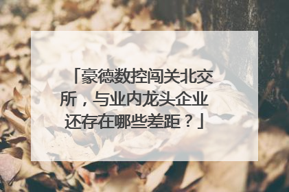 豪德数控闯关北交所，与业内龙头企业还存在哪些差距？