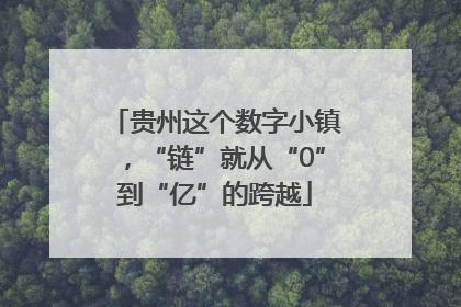 贵州这个数字小镇，“链”就从“0”到“亿”的跨越