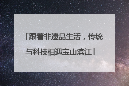 跟着非遗品生活，传统与科技相遇宝山滨江