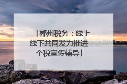 郴州税务：线上线下共同发力推进个税宣传辅导