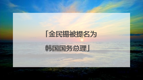 金民锡被提名为韩国国务总理