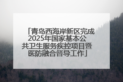 青岛西海岸新区完成2025年国家基本公共卫生服务疾控项目暨医防融合督导工作