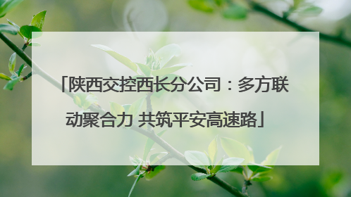 陕西交控西长分公司：多方联动聚合力 共筑平安高速路