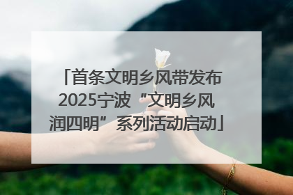 首条文明乡风带发布 2025宁波“文明乡风润四明”系列活动启动