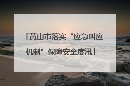 黄山市落实“应急叫应机制”保障安全度汛