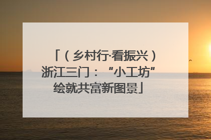 （乡村行·看振兴）浙江三门：“小工坊”绘就共富新图景
