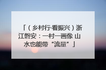 （乡村行·看振兴）浙江磐安：一村一画像 山水也能带“流量”