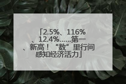 2.5%、116%、12.4%……第一、新高！“数”里行间感知经济活力