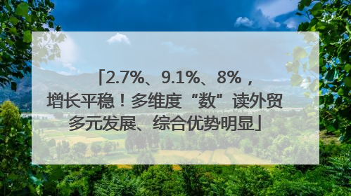 2.7%、9.1%、8%，增长平稳！多维度“数”读外贸多元发展、综合优势明显