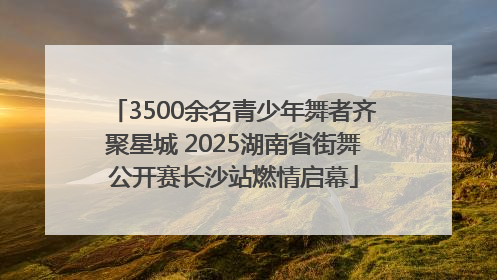 3500余名青少年舞者齐聚星城 2025湖南省街舞公开赛长沙站燃情启幕