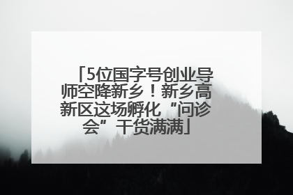 5位国字号创业导师空降新乡！新乡高新区这场孵化“问诊会”干货满满