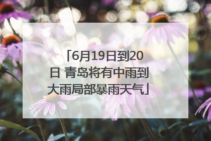 6月19日到20日 青岛将有中雨到大雨局部暴雨天气