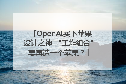 OpenAI买下苹果设计之神 “王炸组合”要再造一个苹果？